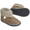 Kinder Hausschuhe Hüttenschuhe Braun-beige