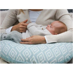 Stillkissen Stillmond, Bezug Bio-Baumwolle, Kapok-Füllung Raute Mint -Hans Natur Kindersale 908956bc 319252