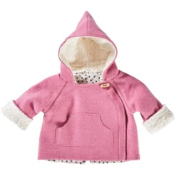 Baby Und Kinder Jacke Bio Schurwolle Walk Mit Teddyfutter Pink