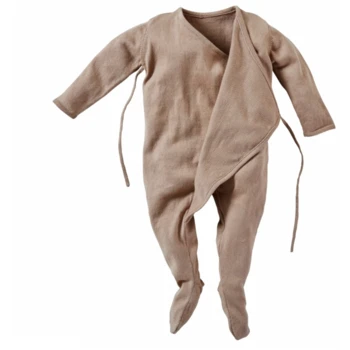 Baby Wickel Strampler Bio-Baumwolle Feinstrick Beige 2 Baby Wickel Strampler Bio-Baumwolle Feinstrick Beige – Bild 2