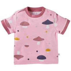 Baby T-Shirt Bio-Baumwolle Pilzparty Rosa