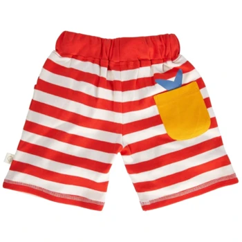 Kinder Shorts Bio-Baumwolle Rot-off White 2 Kinder Shorts Bio-Baumwolle Rot-off White – Bild 2