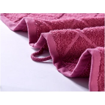 Handtuch Bio-Baumwolle Frottee Raute Fliederbeere 2 Handtuch Bio-Baumwolle Frottee Raute Fliederbeere – Bild 2