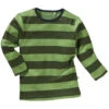 Kinder Unterhemd Langarm Bio-Baumwolle Blockstreifen Grün