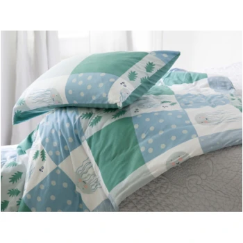 Kinderbettwäsche Zum Wenden Bio-Baumwolle Jersey Patchwork Qualle 2 Kinderbettwäsche Zum Wenden Bio-Baumwolle Jersey Patchwork Qualle – Bild 2