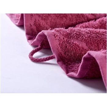 Handtuch Bio-Baumwolle Frottee Blume Fliederbeere 2 Handtuch Bio-Baumwolle Frottee Blume Fliederbeere – Bild 2