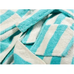 Kinder Bademantel Mit Kapuze Bio-Baumwolle Türkis-weiß -Hans Natur Kindersale a9a2f162 295789