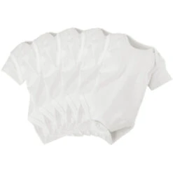 Baby Body Kurzarm Bio Baumwolle 5er Set Off White