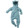 Baby Overall Mit Kapuze Strick-Qualität Bio-Baumwolle Blau