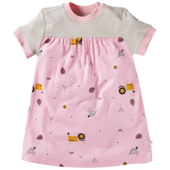 Kinder Kleid Kurzarm Bio-Baumwolle Ballon Rosa 5 Kinder Kleid Kurzarm Bio-Baumwolle Ballon Rosa – Bild 5