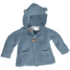 Baby Und Kinder Strickjacke Mit Kapuze Bio-Baumwolle Blau