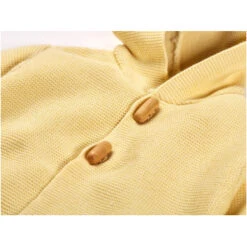 Kinder Strickjacke Mit Kapuze Bio-Baumwolle Gelb Melange -Hans Natur Kindersale b6036352 295325