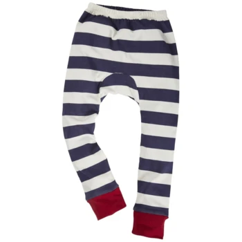 Kinder Unterhose Lang Bio-Baumwolle Blockstreifen Blau 1 Kinder Unterhose Lang Bio-Baumwolle Blockstreifen Blau