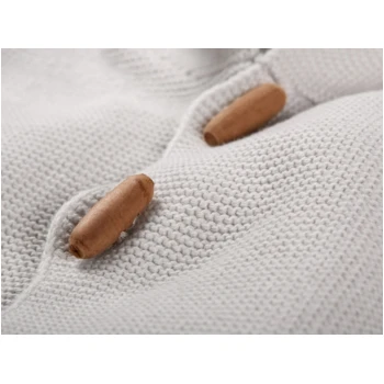 Kinder Strickjacke Mit Kapuze Bio-Baumwolle Hellgrau Melange 2 Kinder Strickjacke Mit Kapuze Bio-Baumwolle Hellgrau Melange – Bild 2