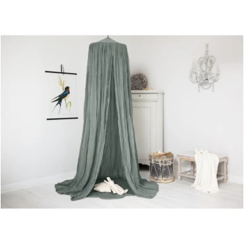 Betthimmel Baldachin Bio-Baumwolle Dusty Green 2 Betthimmel Baldachin Bio-Baumwolle Dusty Green – Bild 2