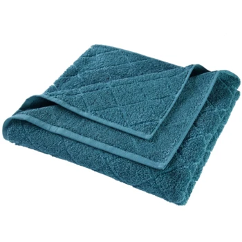 Handtuch Bio-Baumwolle Frottee Raute Petrol 17 Handtuch Bio-Baumwolle Frottee Raute Petrol – Bild 17