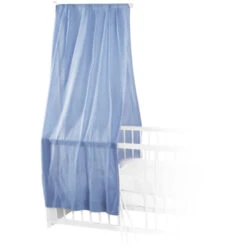 Betthimmel Baldachin Bio-Baumwolle Hellblau