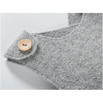 Kinder Kleid Bio Schurwolle Walk Hellgrau 3 Kinder Kleid Bio Schurwolle Walk Hellgrau – Bild 3