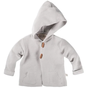 Kinder Strickjacke Mit Kapuze Bio-Baumwolle Beige Melange 3 Kinder Strickjacke Mit Kapuze Bio-Baumwolle Beige Melange – Bild 3