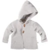 Kinder Strickjacke Mit Kapuze Bio-Baumwolle Hellgrau Melange