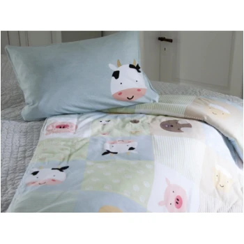 Kinderbettwäsche Zum Wenden Bio-Baumwolle Jersey Patchwork Bauernhof 2 Kinderbettwäsche Zum Wenden Bio-Baumwolle Jersey Patchwork Bauernhof – Bild 2