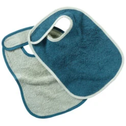 Lätzchen Mit Klettverschluss Bio Baumwolle 2er Set Blau