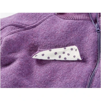 Kinder Jacke Mit Kapuze Bio-Schurwolle Walk Lila 2 Kinder Jacke Mit Kapuze Bio-Schurwolle Walk Lila – Bild 2