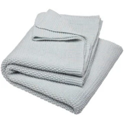 Babydecke Bio-Baumwolle Strick Qualität Sky Blue Natur