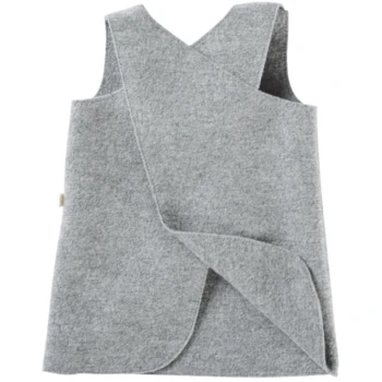Kinder Kleid Bio Schurwolle Walk Hellgrau 2 Kinder Kleid Bio Schurwolle Walk Hellgrau – Bild 2