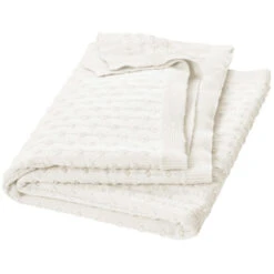 Babydecke Bio-Baumwolle Strick Pointelle Ivory
