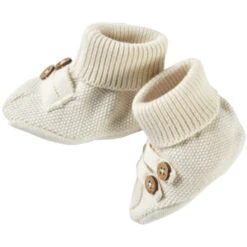 Baby Schuhe Strick-Qualität Bio-Baumwolle Rose Melange -Hans Natur Kindersale d62873cc 294864 2