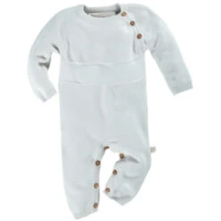 Baby Overall Strick-Qualität Hellgrau Melange -Hans Natur Kindersale d7bfbd34 296966