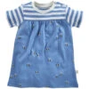 Baby Kleid Kurzarm Bio-Baumwolle Biene Blau