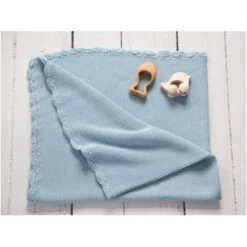 Babydecke Bio-Baumwolle Mit Muschelkante, Blau -Hans Natur Kindersale daa8d089 322146