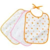 Lätzchen Mit Bindebändern Bio Baumwolle 3er-Set Orange-pink-gelb