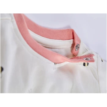 Baby T-Shirt Bio-Baumwolle Biene Off White-rosa 2 Baby T-Shirt Bio-Baumwolle Biene Off White-rosa – Bild 2