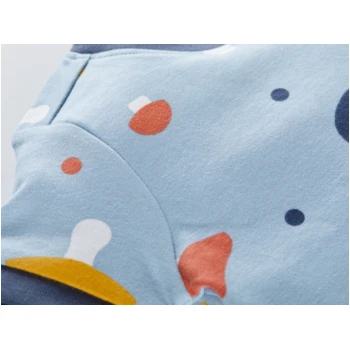 Baby T-Shirt Bio-Baumwolle Pilzparty Blau 3 Baby T-Shirt Bio-Baumwolle Pilzparty Blau – Bild 3