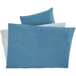 Kinderbettwäsche Zum Wenden Bio-Baumwolle Jersey Dusty Blue