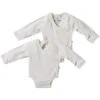 Baby Wickelbody Langarm Bio-Baumwolle 2er Set Off White