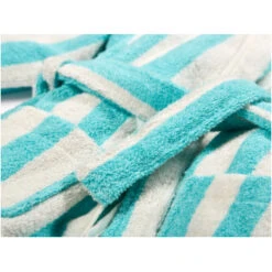 Kinder Bademantel Mit Kapuze Bio-Baumwolle Türkis-weiß -Hans Natur Kindersale ef7066ba 295813