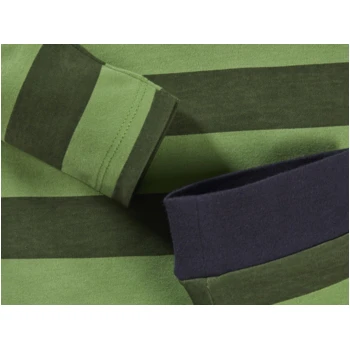 Kinder Schlafanzug 2-teilig Bio-Baumwolle Blockstreifen Grün 2 Kinder Schlafanzug 2-teilig Bio-Baumwolle Blockstreifen Grün – Bild 2